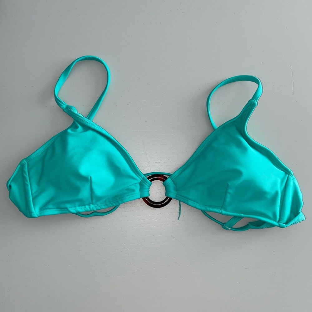Bright green bikini top